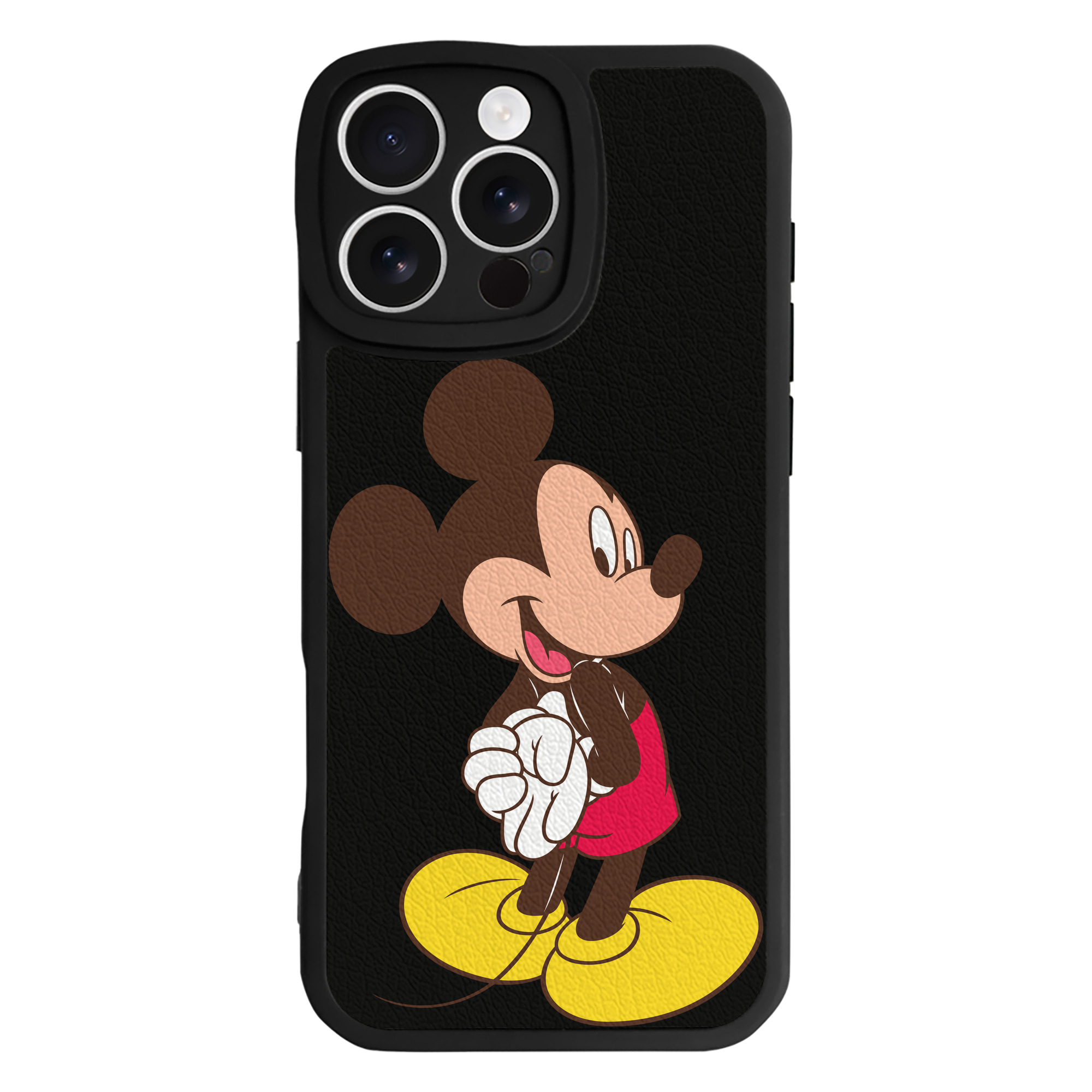 （画像用） ミッキーマウス Mickey Mouse 【iPhone 16シリーズ対応】シリコンスマホケース（レザー調） 材質：シリコン